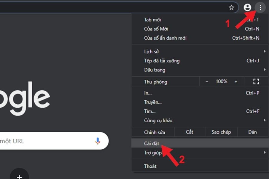 Vào Cài đặt Chrome