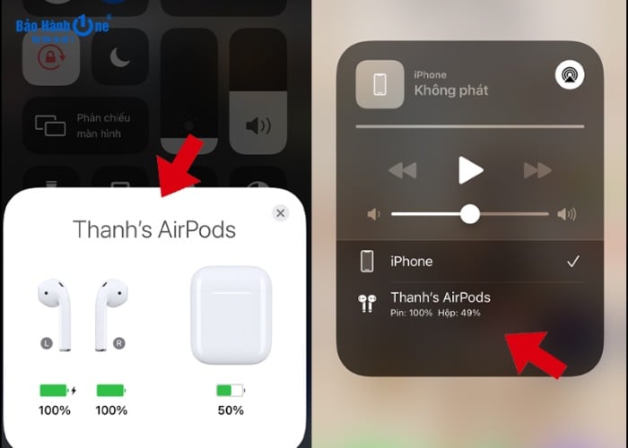 Kiểm tra pin trong cài đặt Bluetooth