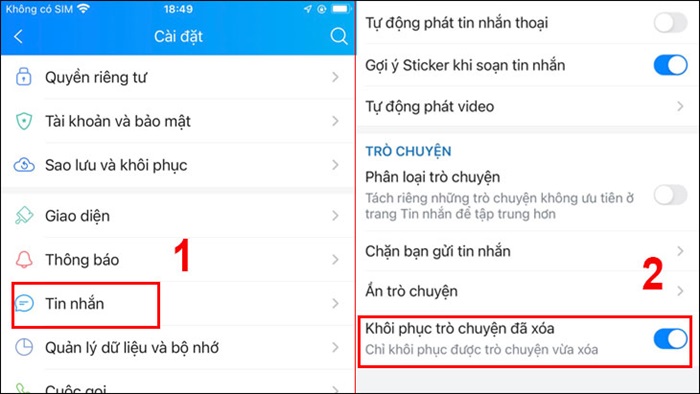 Khôi phục tin nhắn đã xóa trên Zalo Android