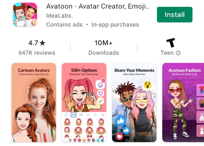 Avatoon là app chuyển đổi ảnh thành Anime hot