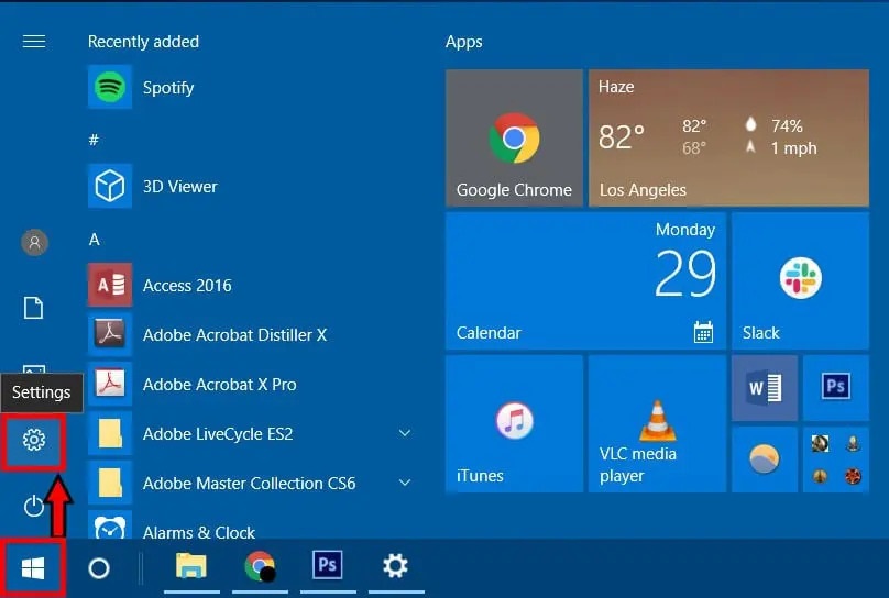 Nhấn chọn Settings