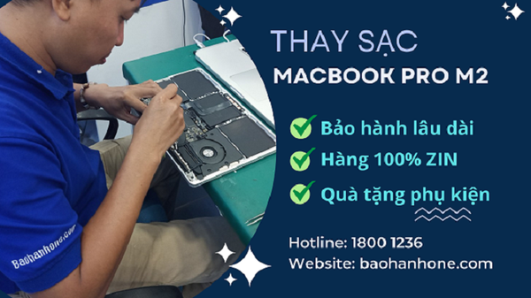 Thay dây sạc Macbook Pro M2 chính hãng, chất lượng tại Bảo Hành One