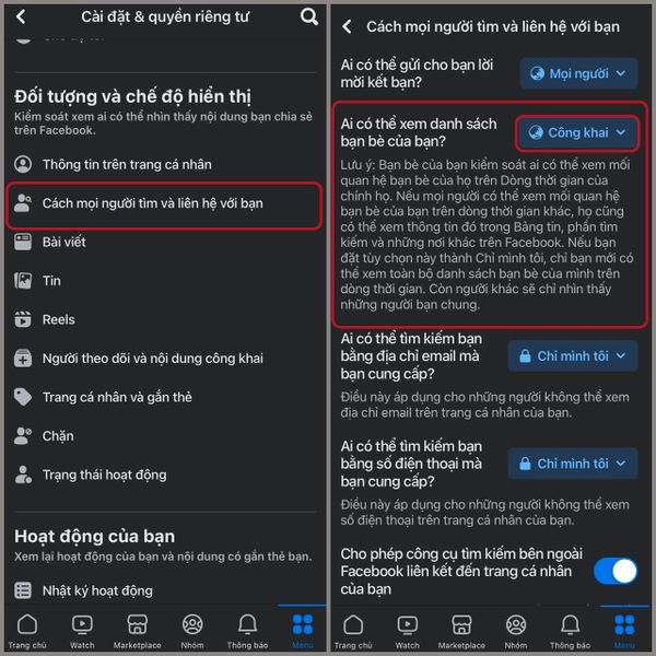 cách ẩn bạn bè trên facebook