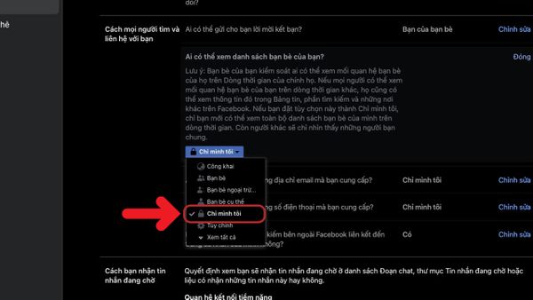 cách ẩn bạn bè trên facebook