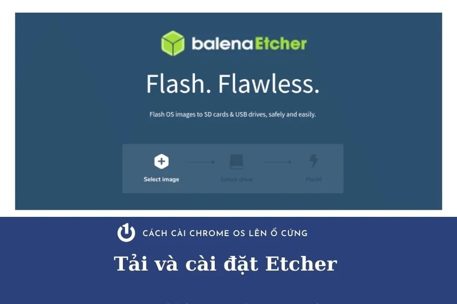 Tải file Etcher tại BalenaEtcher