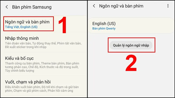 Bước 5: Quay lại mục Ngôn ngữ và Bàn phím.