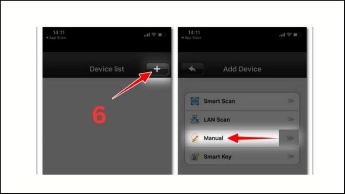 Chọn biểu tượng dấu “+” > chọn “Manual”