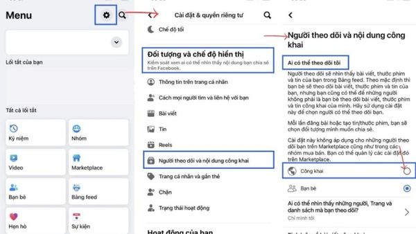 Cài đặt theo dõi trên Facebook bằng điện thoại Android