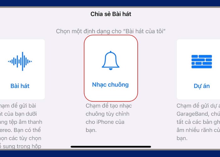 Chọn "Nhạc chuông" sau đó nhấn "Xuất"