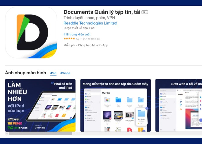 Cài đặt ứng dụng Documents