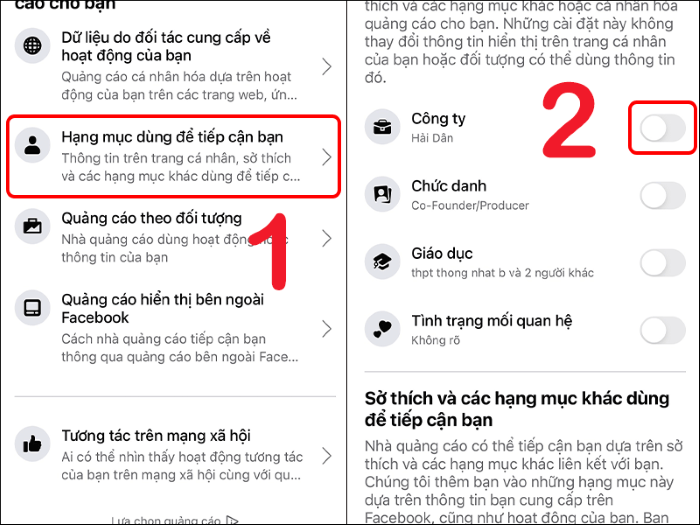 Chặn quảng cáo theo hạng mục