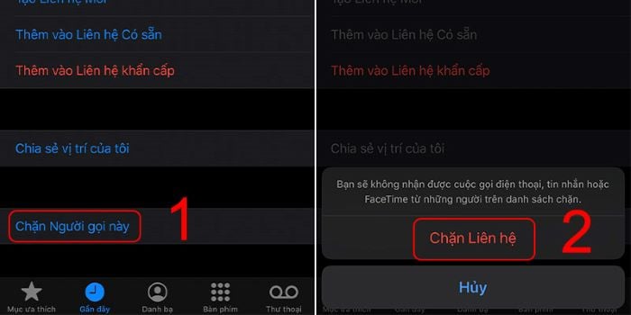 Chọn “Chặn người gọi này” > “Chặn liên hệ”