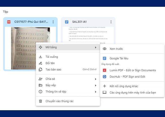 Mở tệp PDF trong Google Docs