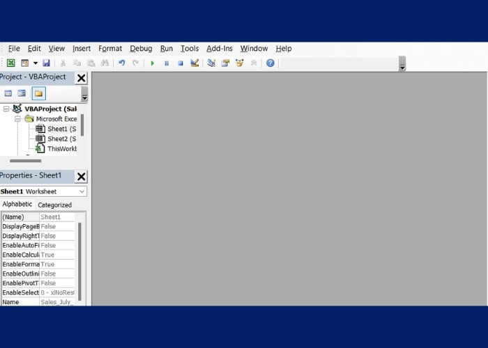 Chọn tiếp "Visual Basic" để mở VBA Editor.