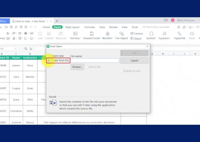 Click chuột vào “Create from file”