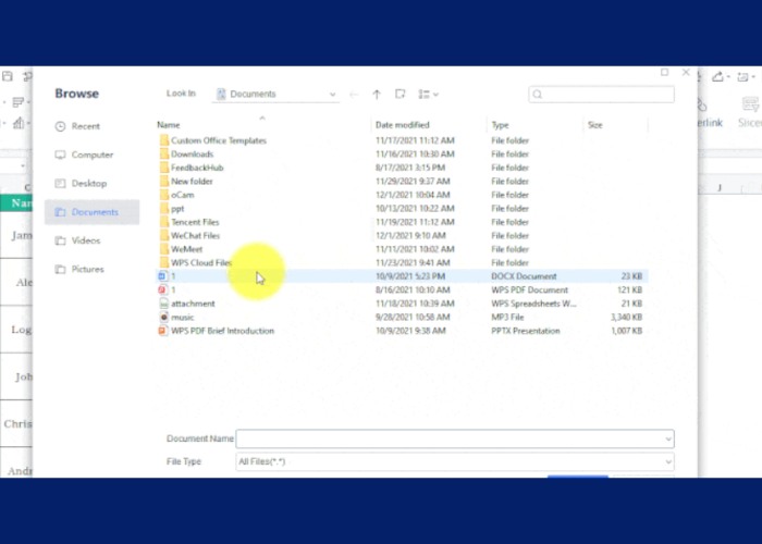 Nhấn nút “Browse” để chọn tài liệu Word muốn chèn