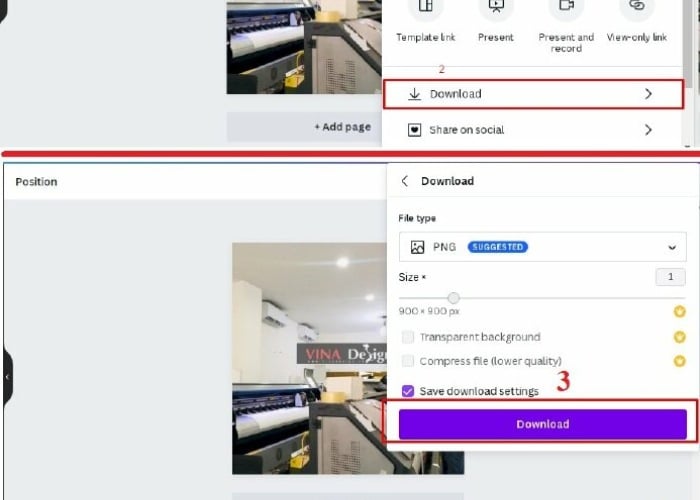 Nhấp vào "Download" ở góc dưới bên phải