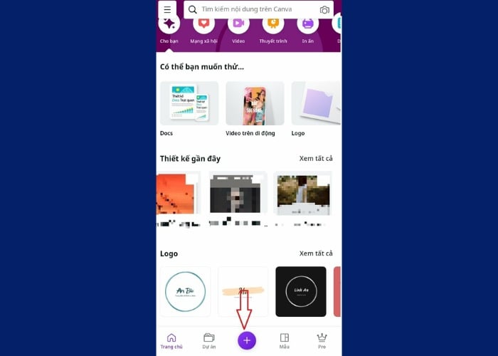 Vào biểu tượng cộng (+) sau đó chọn "Cỡ tùy chỉnh"