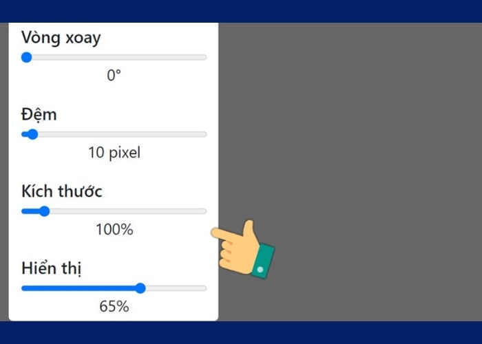 Sử dụng các chức năng để điều chỉnh logo