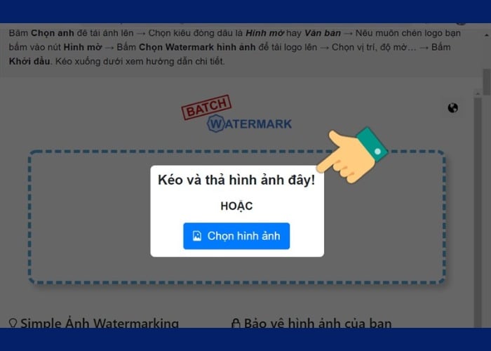 Chọn "Hình ảnh" hoặc kéo thả ảnh bạn muốn chèn