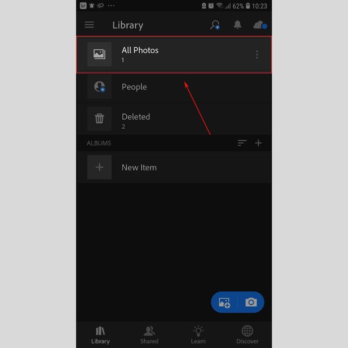 Chọn “All Photos” > chọn ảnh muốn chèn logo
