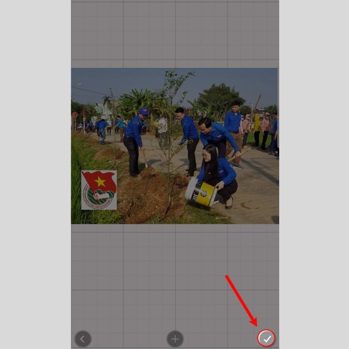 Chọn dấu tick để hoàn tất