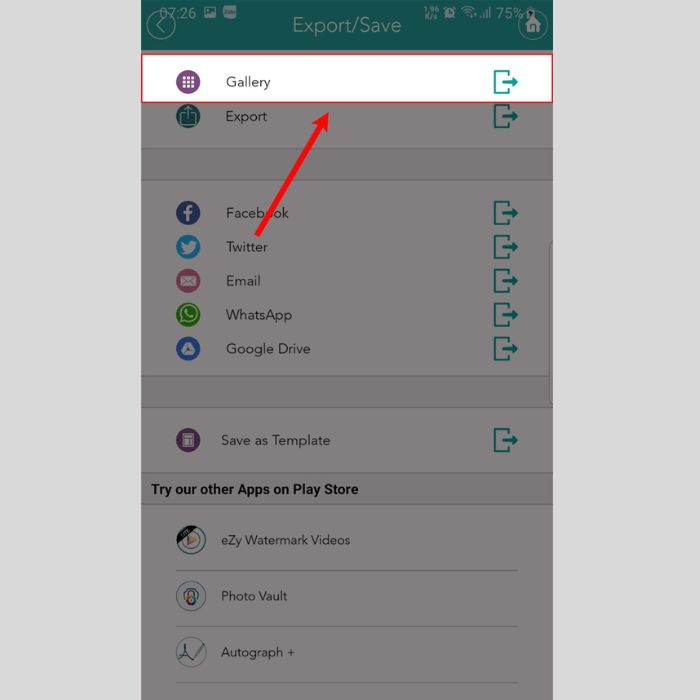 Chọn vị trí muốn xuất ảnh