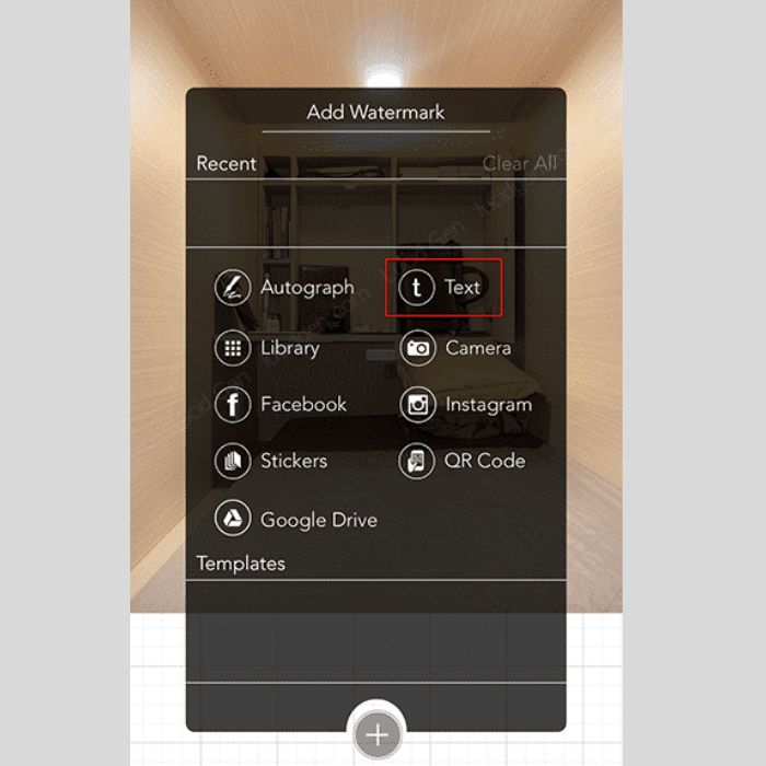 Chọn biểu tượng dấu “+” > chọn “Text”