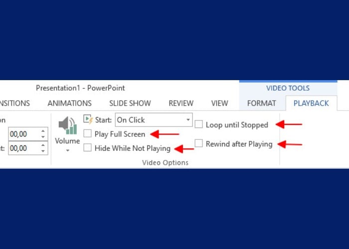 Có 4 tùy chọn quan trọng khi phát video
