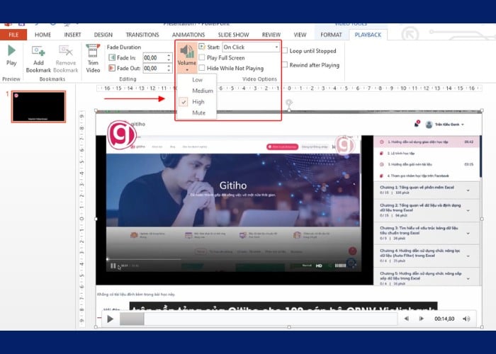 Chọn một trong các tùy chọn âm thanh