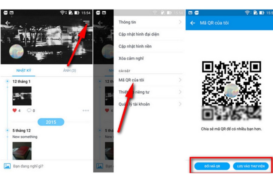 Vào hồ sơ và chọn " Mã QR của tôi"