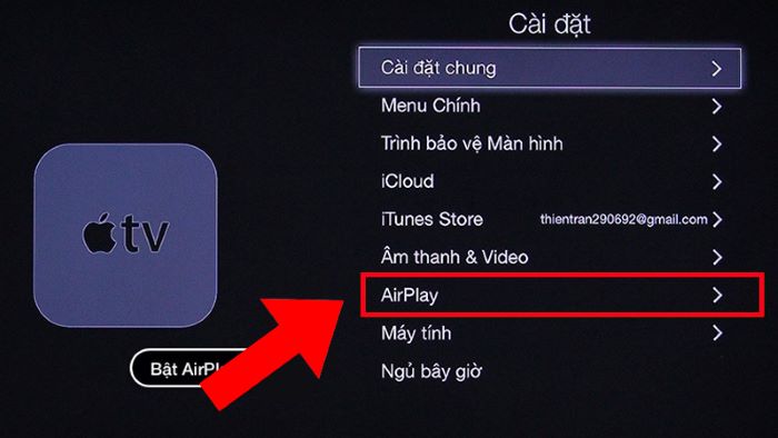Bật AirPlay