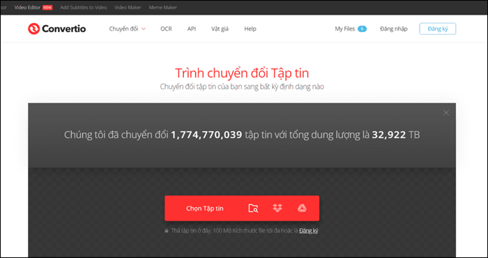 Chuyển file ảnh sang Word bằng trang web “Convertio”