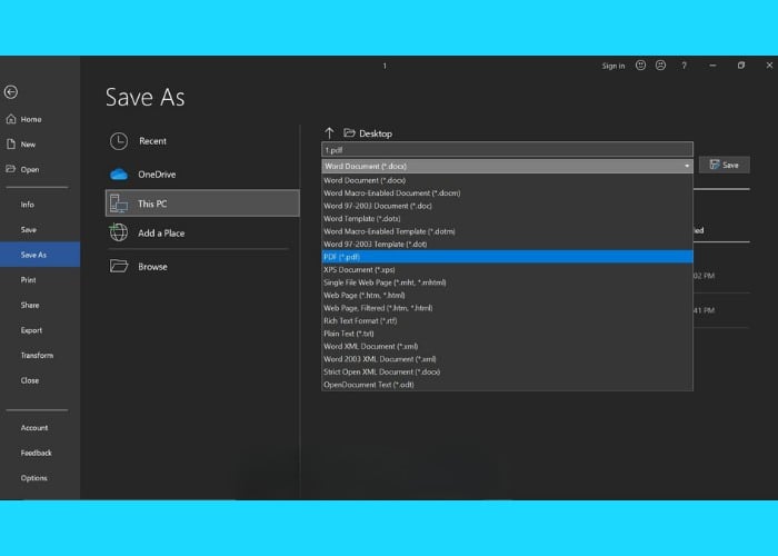 Nhấn vào menu "File" chọn "Save As"