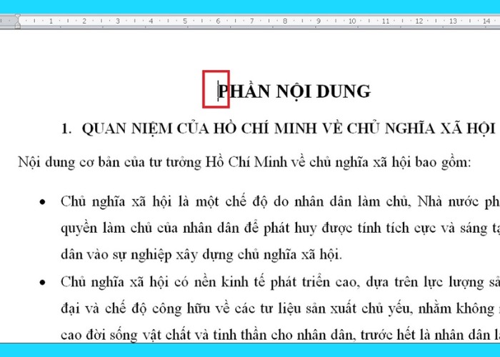 Click chuột vào một trang bất kỳ