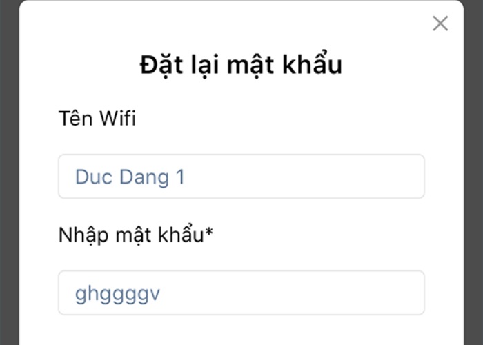 Thực hiện đặt lại mật khẩu mới cho Wifi