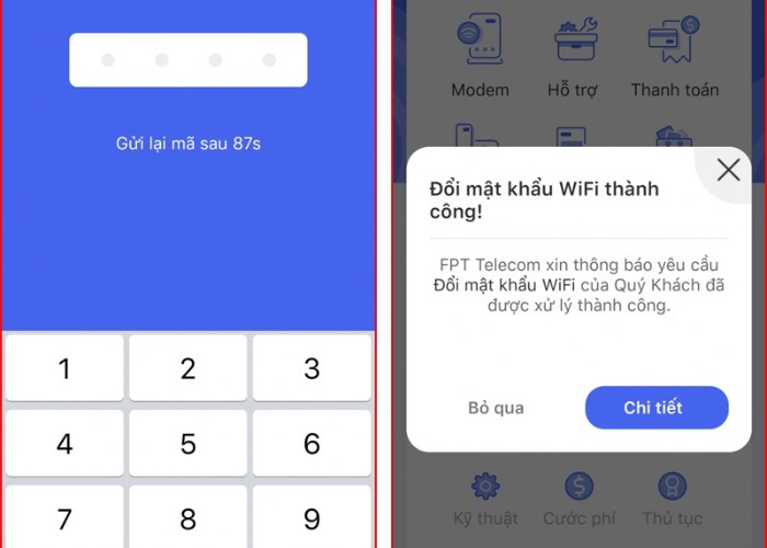 Nhập lại mã OTP để xác nhận mật khẩu