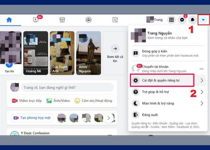 Vào mục "Cài đặt & Quyền riêng tư" tiếp tục chọn