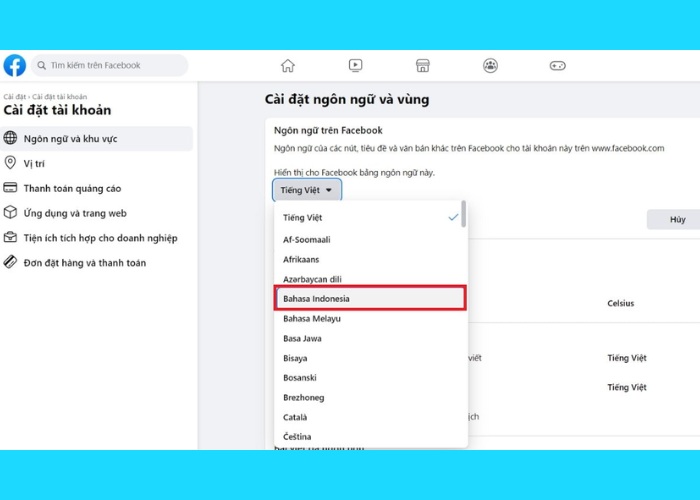 Tích vào ngôn ngữ "Bahasa Indonesia"