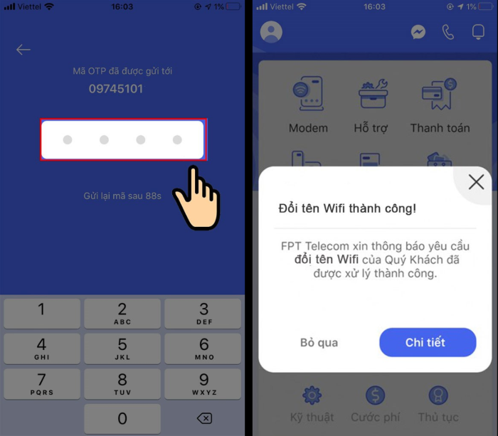 Nhập mã OTP để hoàn tất