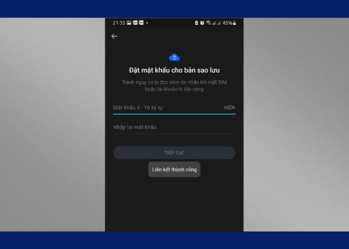 Nhập mật khẩu Google xác nhận