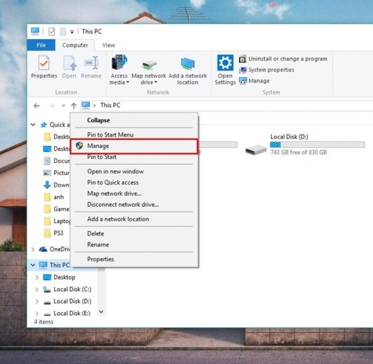 Restart lại máy tính