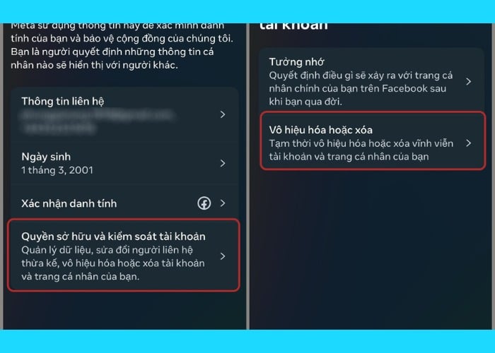 Vào mục “Quyền sở hữu và kiểm soát tài khoản”
