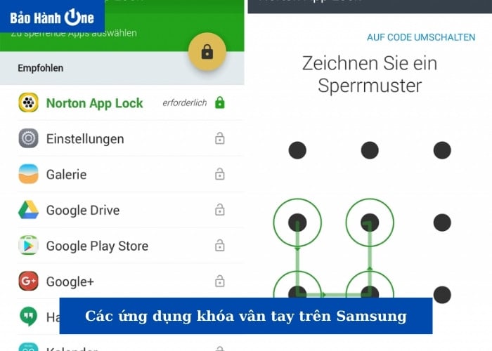 Một số ứng dụng khóa vân tay trên điện thoại