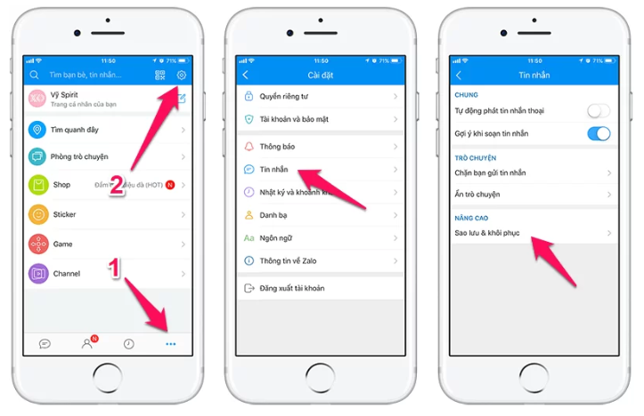 Khôi phục tin nhắn đã xóa trên Zalo iPhone