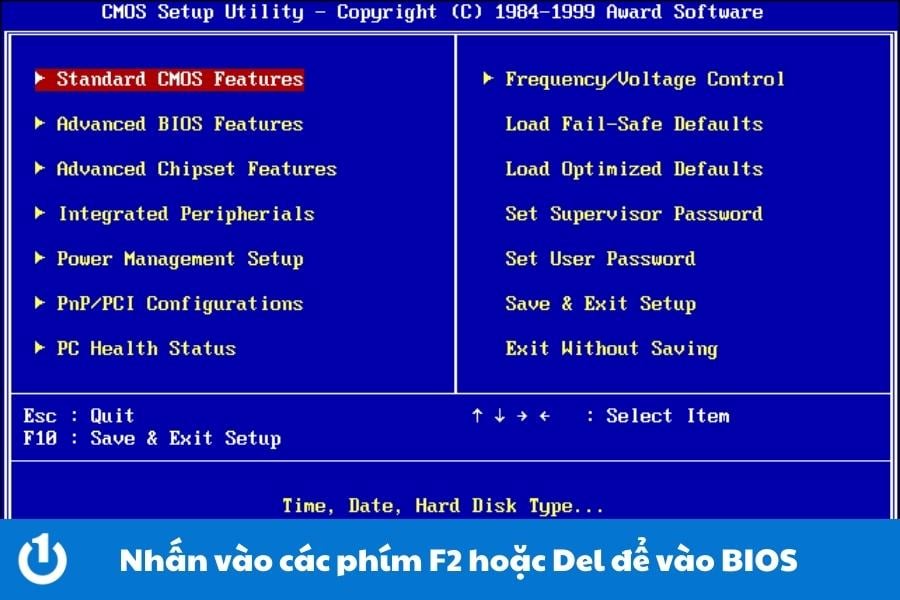 Truy cập vào BIOS trên máy tính của bạn