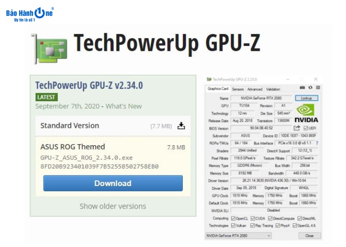 Tải GPU-Z và mở ứng dụng
