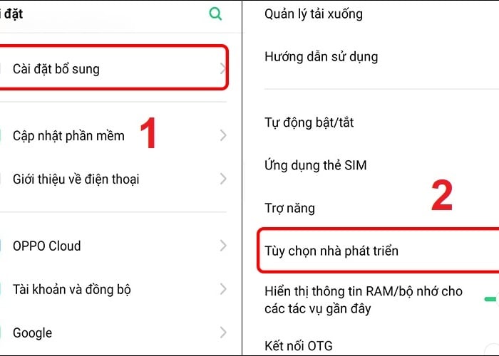 Tùy chọn vào "Cài đặt bổ sung" để nhấn "Tùy