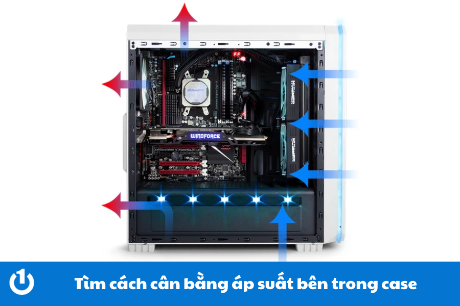 Tìm cách cân bằng áp suất bên trong case sau