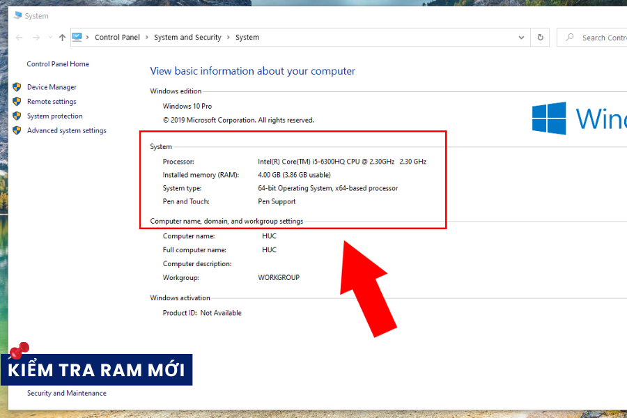 Để đảm bảo RAM đã được lắp thành công, bạn